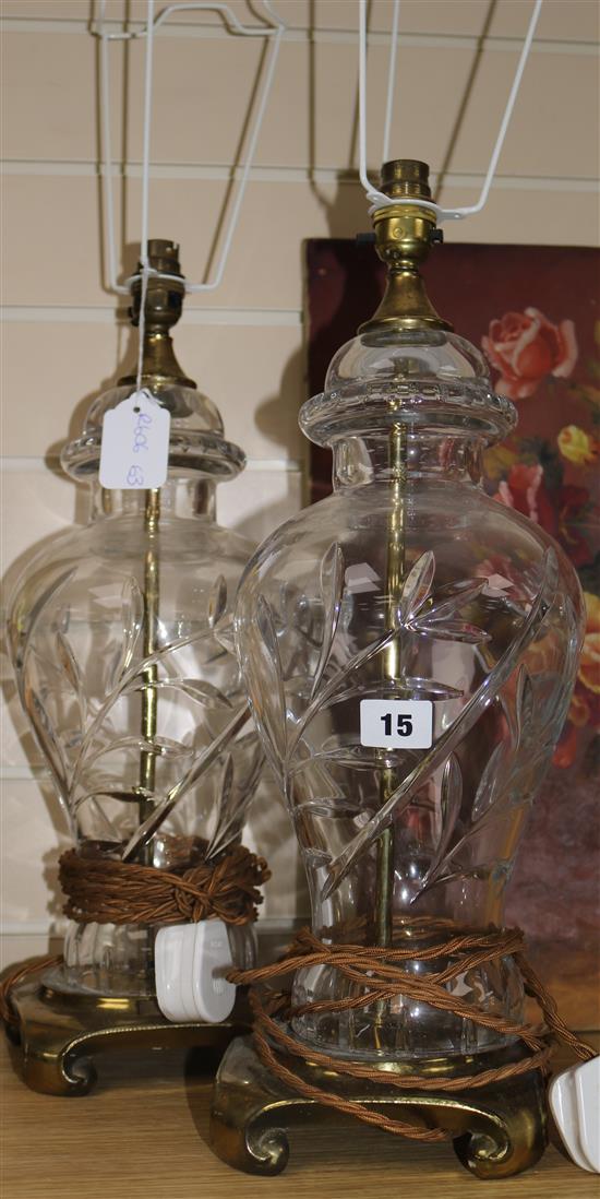 Two glass lamps